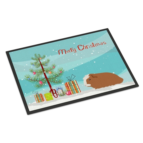 Carolines Treasures 24 x 36 in. Crested Guinea Pig Merry Christmas Indoor or Outdoor Mat CK4440JMAT - main
